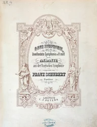 Frontispiece of musical score of Unfinished Symphony by Franz Schubert