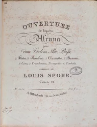 Frontispiece of musical score of the overture of Alruna by Louis Spohr