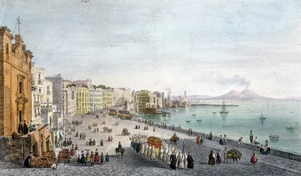 Funeral in the Bay of Naples with the Vesuvius in the background
