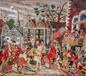 George Washington Triumphantly Arriving at Federal Hall in New York City