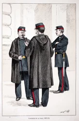 Guardians of the Peace. Illustration for Histoire du corps des gardiens de la paix book published under the auspices of Louis Lepine