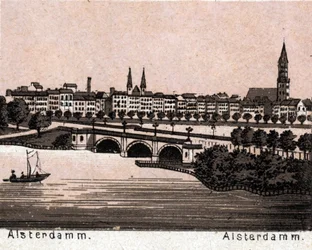 Hamburg, Germany: view of the Alsterdamm. The world illustrates 168 views (end of 19th century)