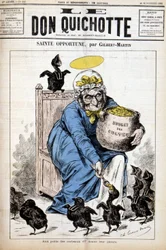 Holy Opportune and the budget of cults: to the little crows she gives their pature - in Le Don Quixote of 24/11/1882