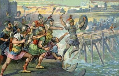 Horatius Cocles, Legendary Hero Defending the Only Bridge that Crossed the Tiber, While the Young Roman Republic was Threatened by the Etruscan Lars Porsenna, 507 BC