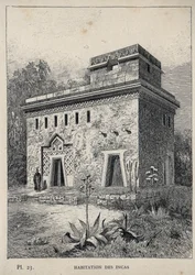 Housing of the Incas - engraving of 1889 in 