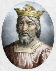 Hugues Capet (941-996), King of France, founder of the Capetian dynasty. Engraving of the 19th century