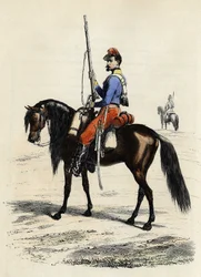 Hunter of Africa on horseback, regiment formed in 1831 and present in Algeria in 1832, in 