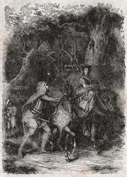 Hypalca Arrested by Rodomont - 1851 Engraving from 