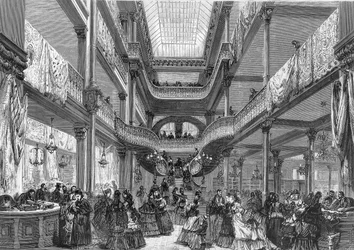 Interior View of Famous Parisian Department Store Au Bon Marche