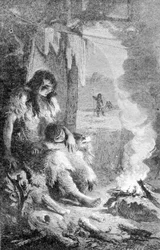 Interior of a Prehistoric Cabin
