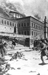 Invasion and looting of Rome by Alaric I, King of the Visigoths, in 410