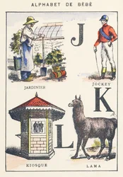 Gardener, jockey, kiosk, llama