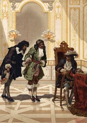 Jean Baptiste (Jean-Baptiste) Colbert (1619-1683) presents Jean Dominique Cassini (1625-1712), French astronomer. after 