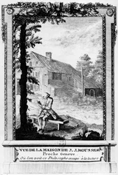Jean Jacques Rousseau (1712-1778), French-speaking Geneva writer and philosopher; seen from his house (near Geneva)