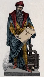 Johann Gutenberg, German printer and goldsmith