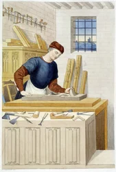 Joinery in the 16th century - engraving