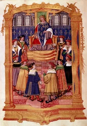 King Louis XI and the Knights of the Order of Saint Michael (Miniature from the Manuscript 