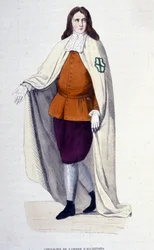 Knight of the Order of Alcantara, religious and military order founded in 1156 under the name of the Order of San Julian del Pereiro, in imitation of the Templars, to fight the Moors.
