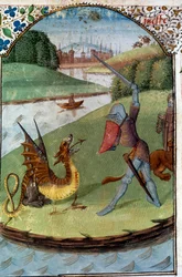 Knights of the Round Table: Lancelot fights against the dragon