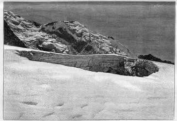 The catastrophe of Saint-Gervais or catastrophe of the glacier de la Tete Rousse (12-13 July 1892) - Engraving in 
