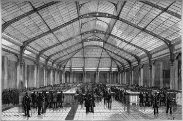 Le crédit foncier à Paris: The great hall of the cash registers in 1883