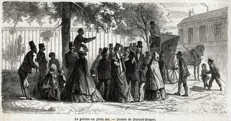 Outdoor Preaching in London, Illustration of 