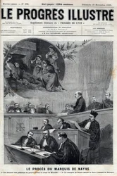 The Trial of the Marquis de Nayve at the Assizes of Bourges in 1895 - Engraving in 