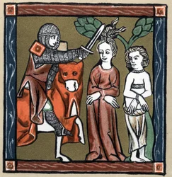 Arthurian Legend: Yvain rescues the knight Sagramor and his wife. In 