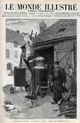 The Home Distillers - Home Distillation in Paris in 1895 - Engraving in 