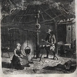Les sabotiers. engraving 19th century