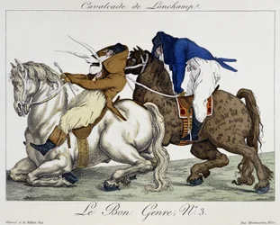 Longchamps Cavalcade - caricature, early 19th century