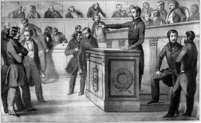 Louis-Napoleon (Napoleon III) swears allegiance to the Republic on December 20th 1848 - Oath of Louis Napoleon III (Louis-Napoleon), who was officially proclaimed president of the Republic, at the National Assembly on 20 December 1848