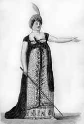 Mademoiselle Maillard as Armide of the opera by Christoph Willibald Gluck. 19th century engraving