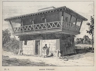 Etruscan House - engraving of 1889 in 