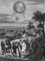 Manoeuvre of a captive aerostat used in the army of the Republic. In 