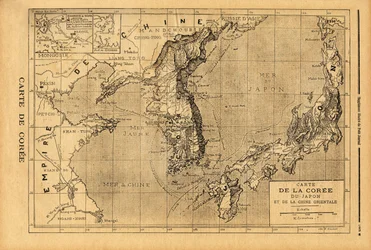 Map of Korea, Japan and East China