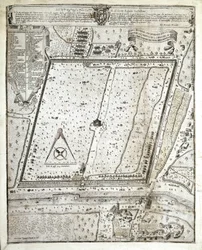 Map of Milan lazaret during the Great Plague of Milan in 1630
