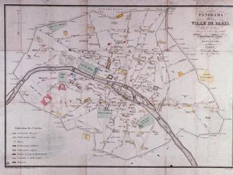 Map of the city of Paris in 1840