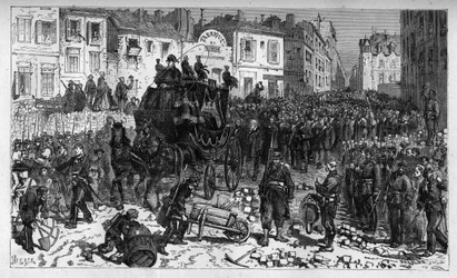 March 1871: burial of Charles Hugo, son of Victor (engraving)