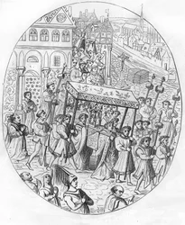 March of a corporation of jewelers in the 15th century