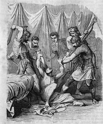 Marcus Hordeonius Flaccus Roman senator massacred by his own soldiers in the 1st century. Engraving of the 19th century.