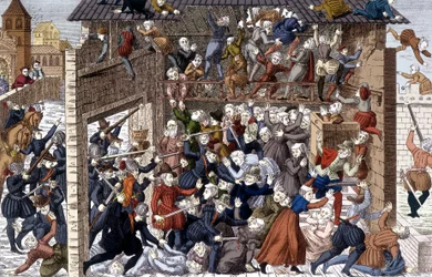 Massacre of Wassy (Vassy) on 1 March 1562 under Francois I of Lorraine, 2nd Duke of Guise (1519-1563).