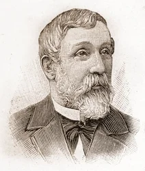 Members of the Academie Francaise in 1895: portrait of Alfred Mezieres, historian of literature, French politician and essayist.
