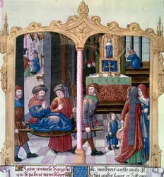 Miracles of Saint Louis: King Louis IX Healing a Paralytic from the Book of Facts Monsignor Saint Louis
