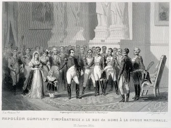 Napoleon entrusting the Empress and her son, the King of Rome, to the National Guard (23 January 1814) - in "Fastes de Gardes nationales de France"