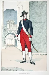 Officer of Peace (1802). Eau forte en couleurs, for illustration 