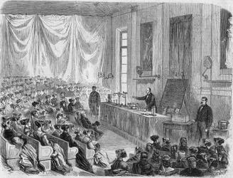 Opening of Courses for Young Girls at the Sorbonne in 1867 (engraving)
