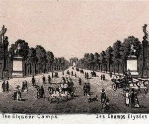 Paris, France: view of the Champs Elysees. in 