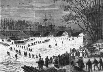 Paris January 1868: La Seine Caught by the Ice at the Height of the Pont-Neuf.