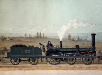 Passenger Locomotive and Coal Wagon of the Strasbourg Railway